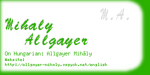 mihaly allgayer business card